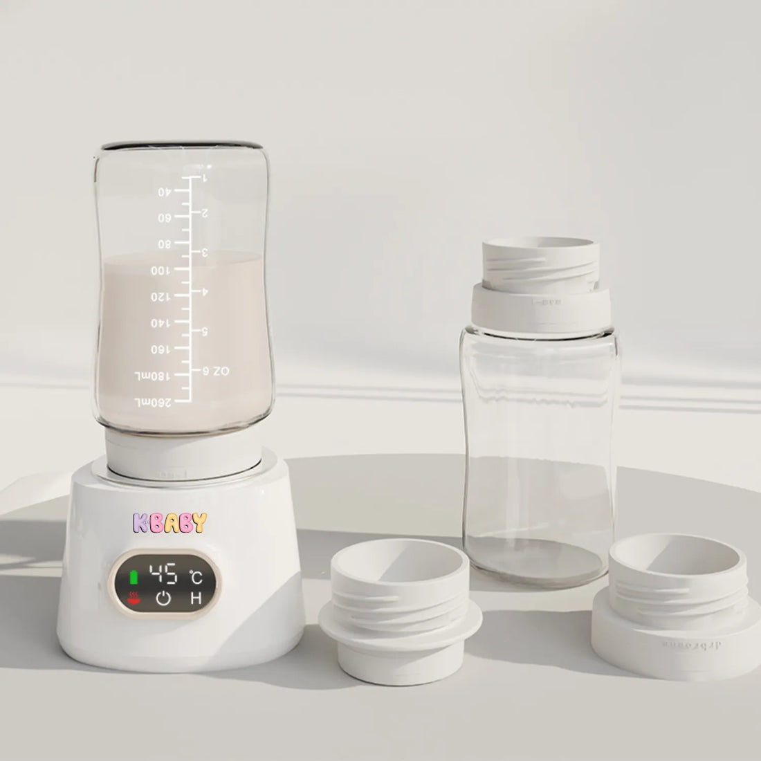 Réchauffe-biberon portable K-BABY utilisé en extérieur, maintien du lait maternel à 45°C, pratique pour promenade avec poussette