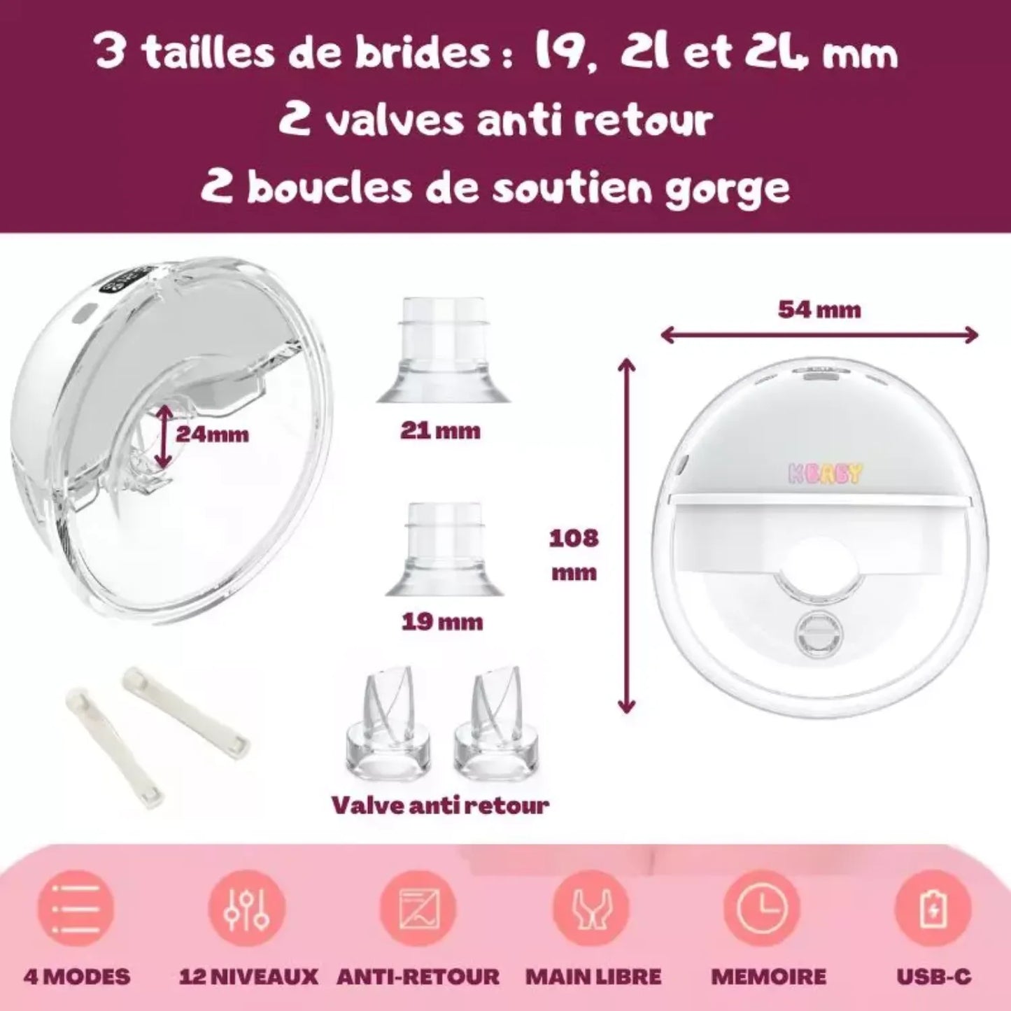 Détails du système anti-retour et du réservoir de lait